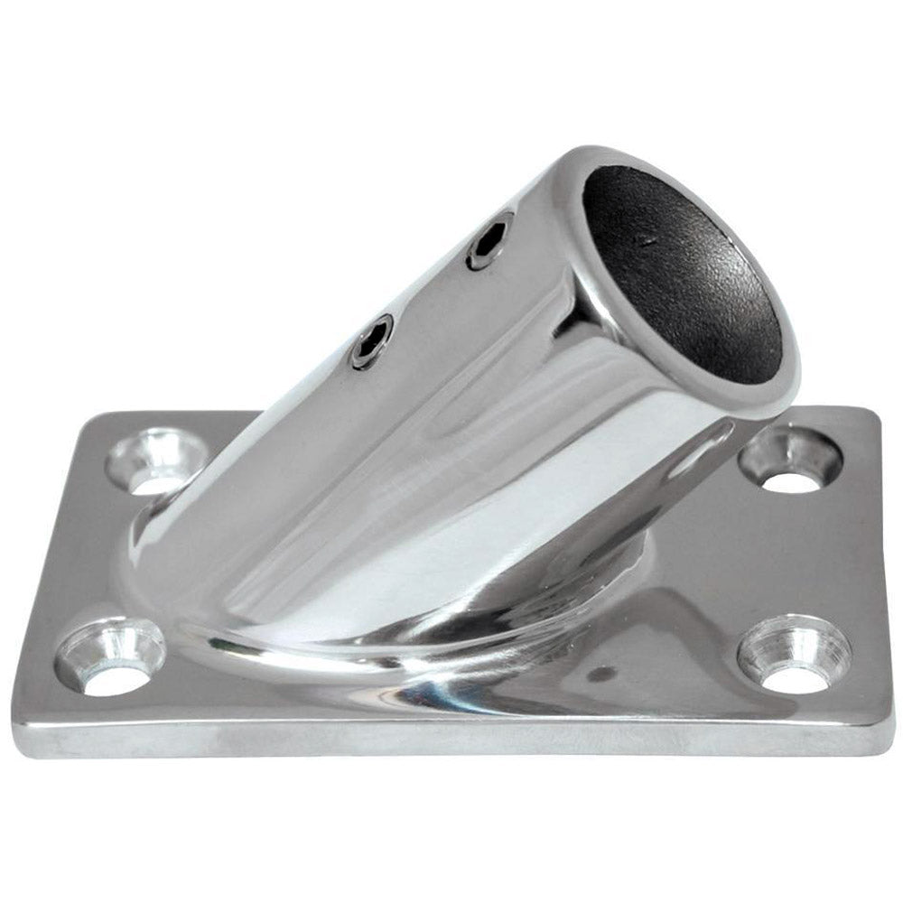 Whitecap 2" O.D. 45° Rectangle Base SS Rail Fitting 6015C