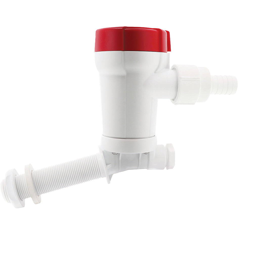 Rule 500 GPH Livewell Pump Angled Thru-Hull Inlet 601C