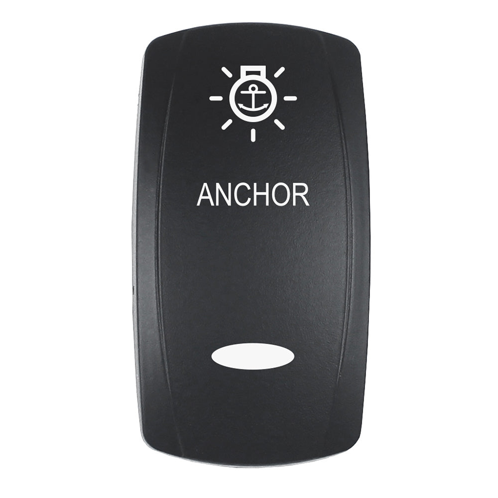 Pacer Actuator - 'ANCHOR' f/V Series Contura Switches - Black - Laser Etched (Top/Bottom Light) EV2LE-ANC
