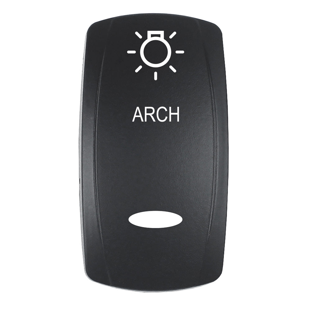 Pacer Actuator - 'ARCH' f/V Series Contura Switches - Black - Laser Etched (Top/Bottom Light) EV2LE-ARCH