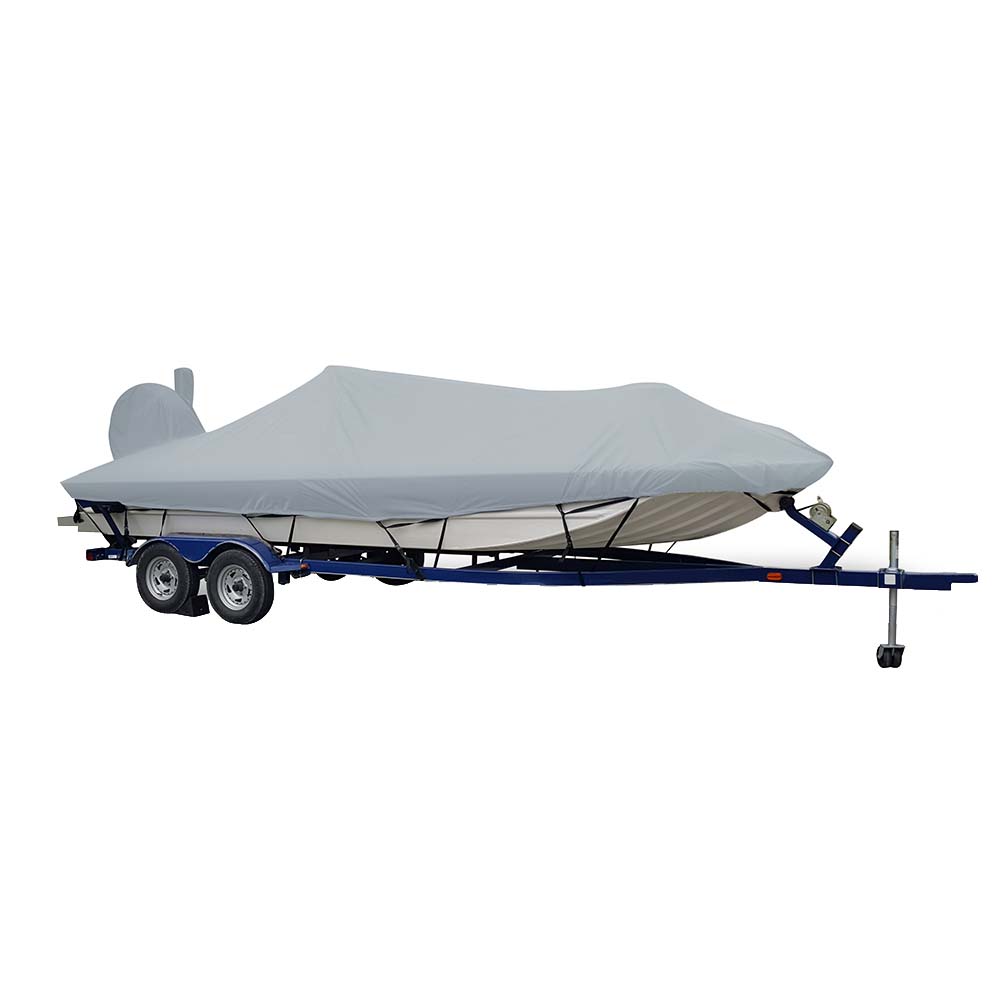 Carver Sun-DURA® Extra Wide Series Styled-to-Fit Boat Cover f/18.5' Aluminum Modified V Jon Boats - Grey 71418XS-11