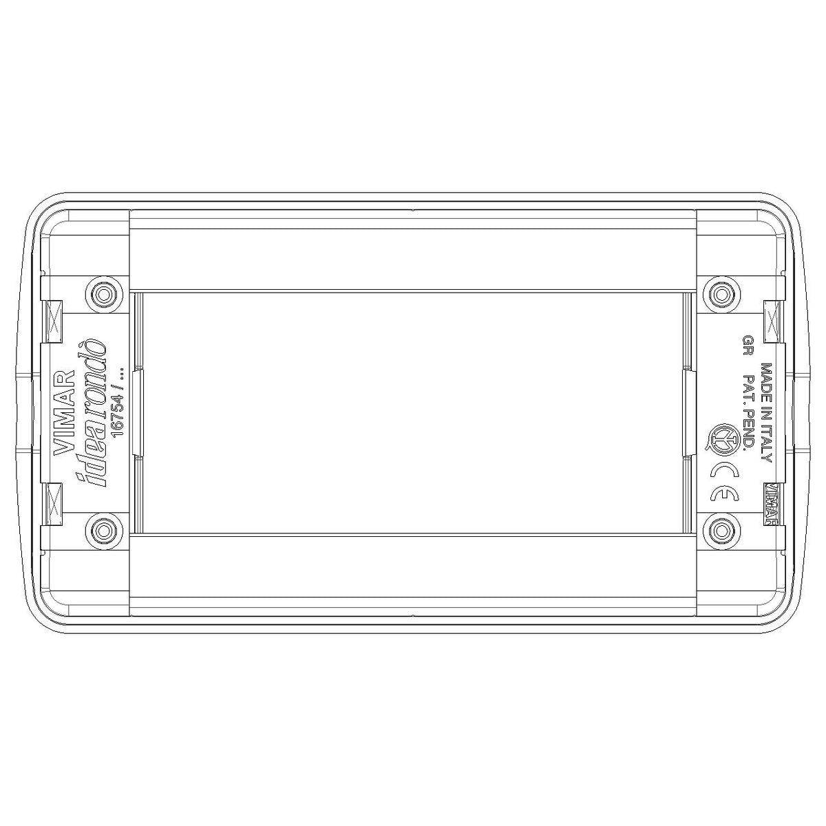 Vimar Idea Rondò Cover Plate, 4-Module, 148 x 82 x 9 mm