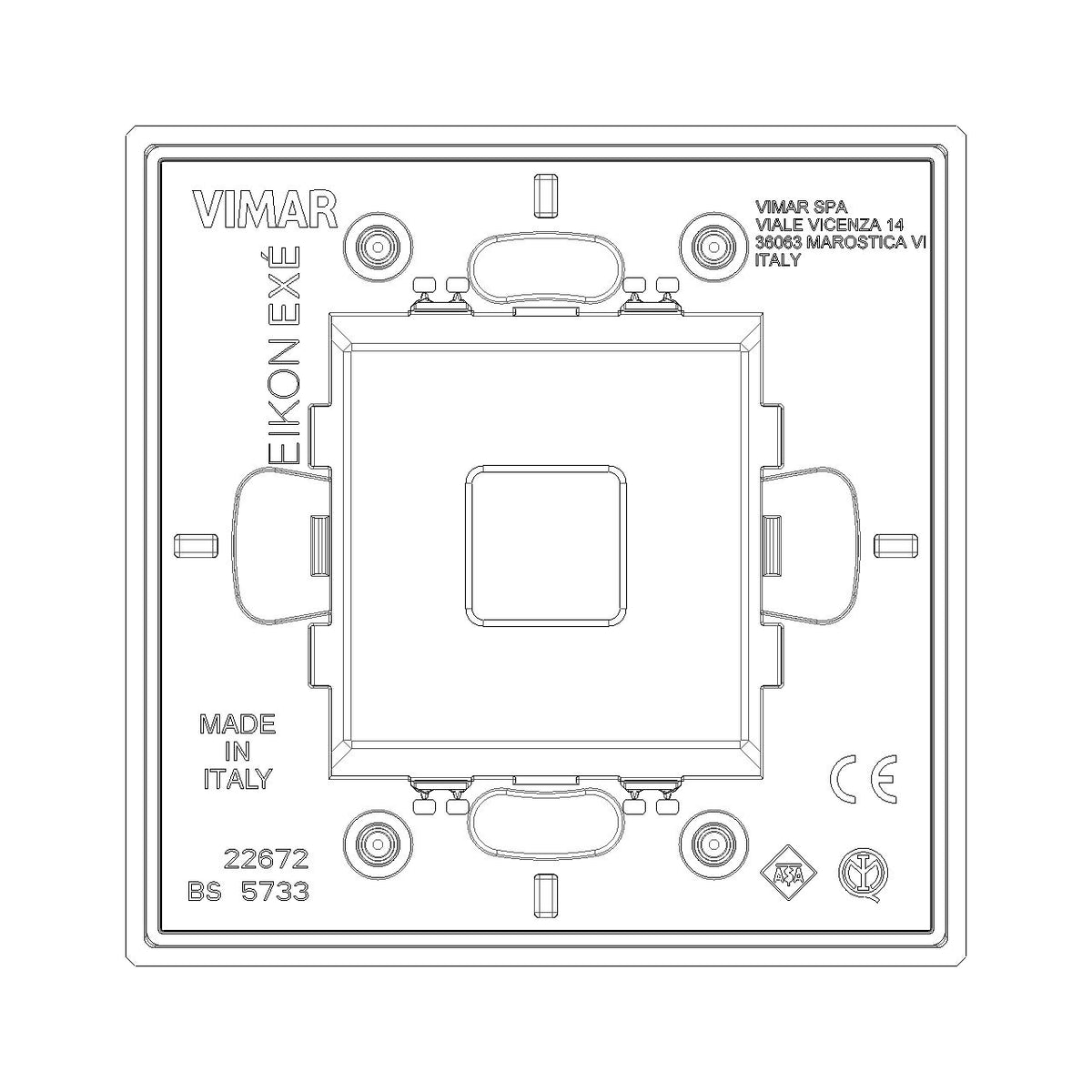 Vimar Eikon Cover Plate, Metal, Horizontal/Vertical Mount
