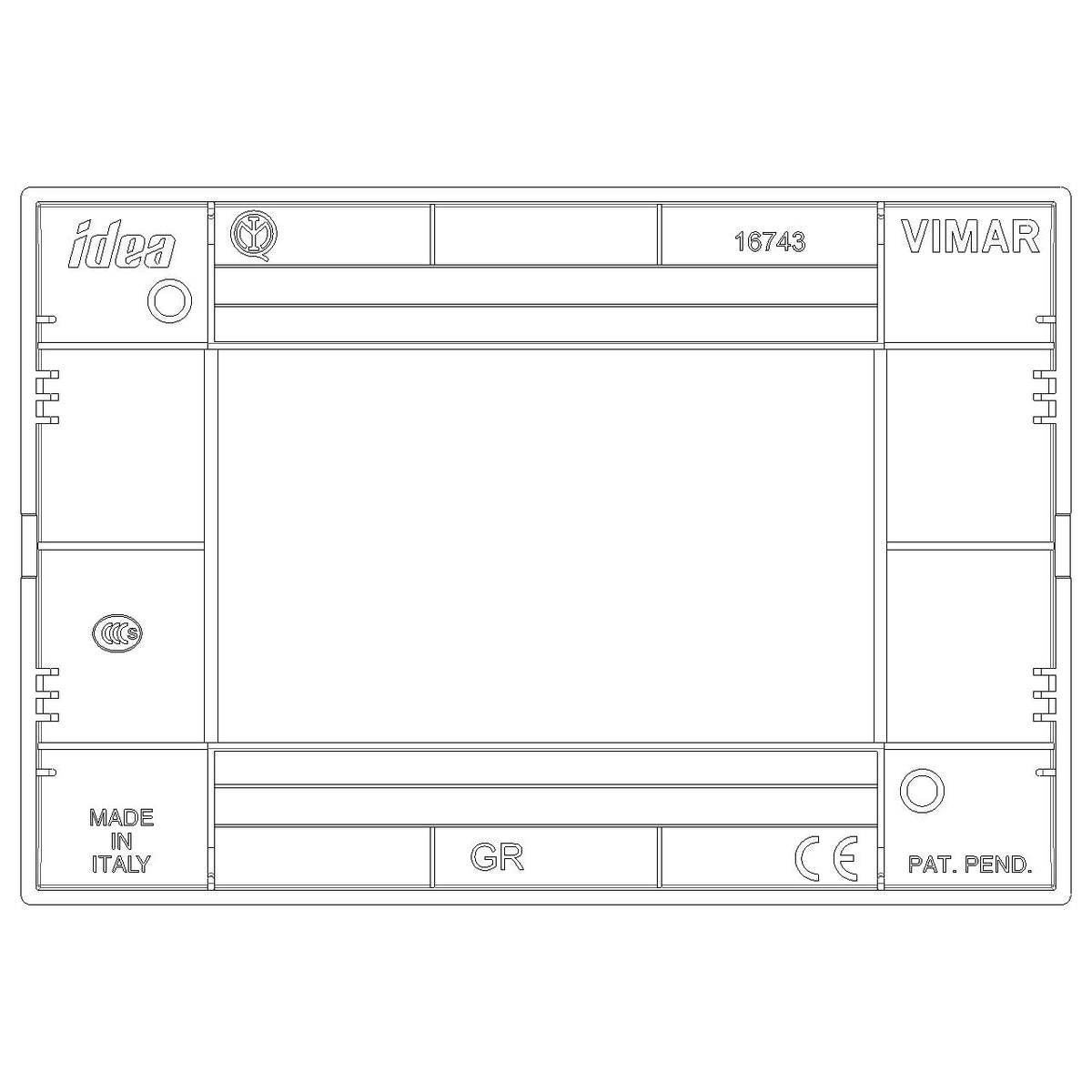 Vimar Idea Classica Cover Plate, 3-Module, Clamp Mounting