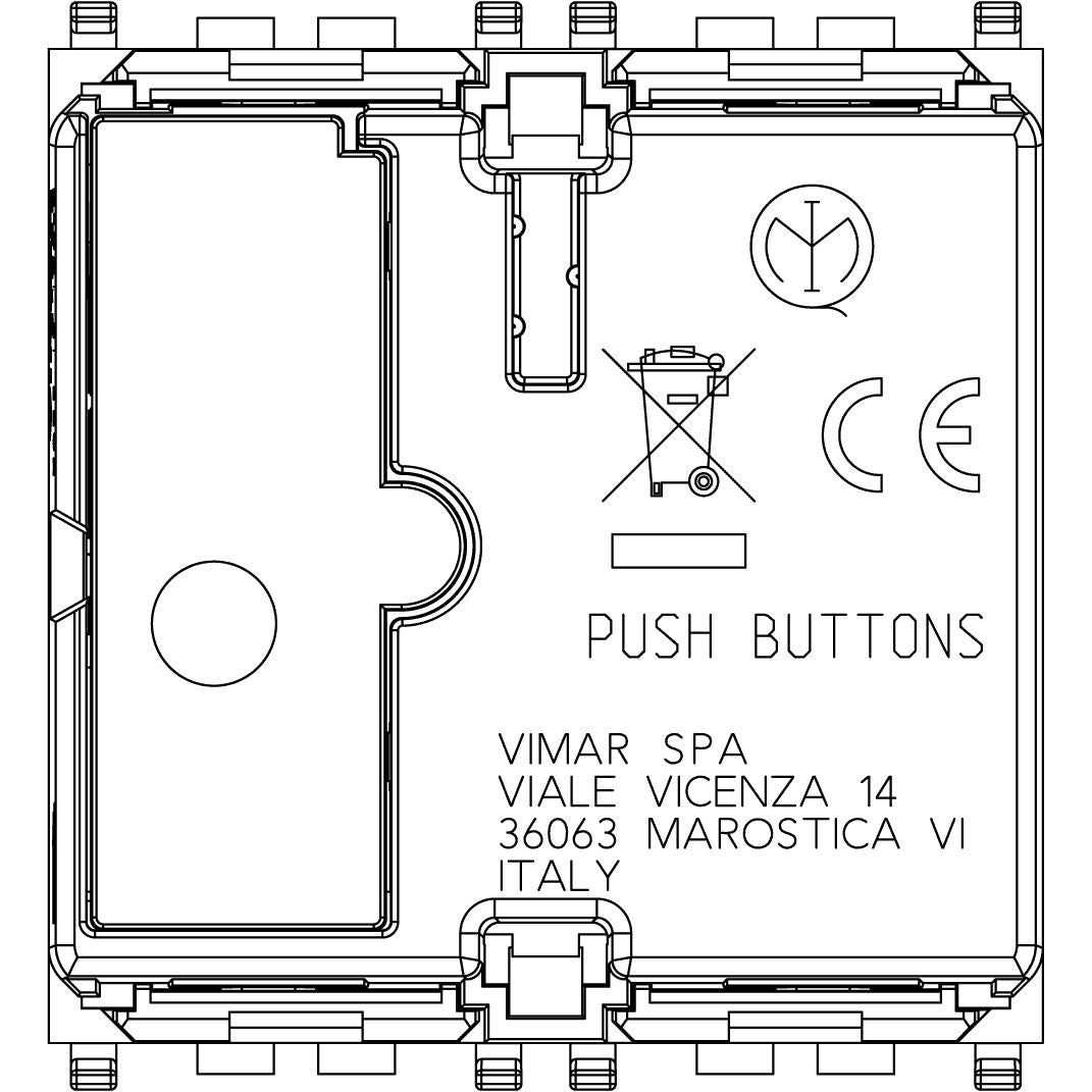 Vimar By-me Plus 4-Button Home Automation Control, 2-Module, RGB LED Locator