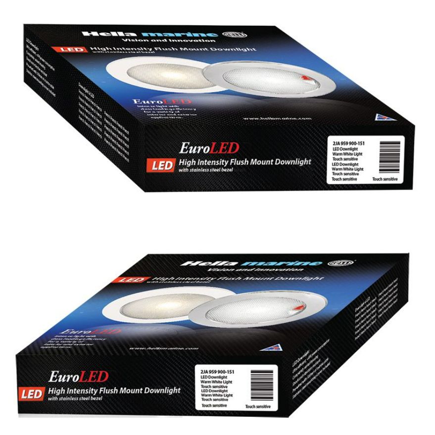 Hella Marine EuroLED 150 Downlight, White Light, Non-Touch, 9-33V