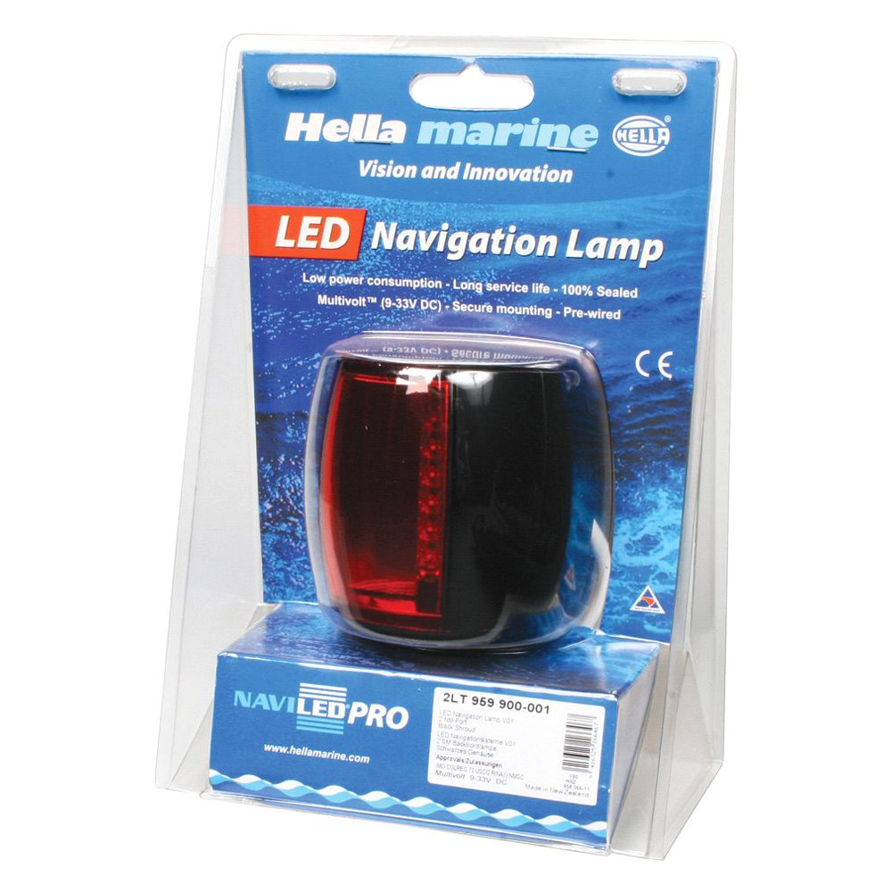 Hella Marine NaviLED PRO Port Navigation Light, 9-33V DC, IP67, 2.5m Cable