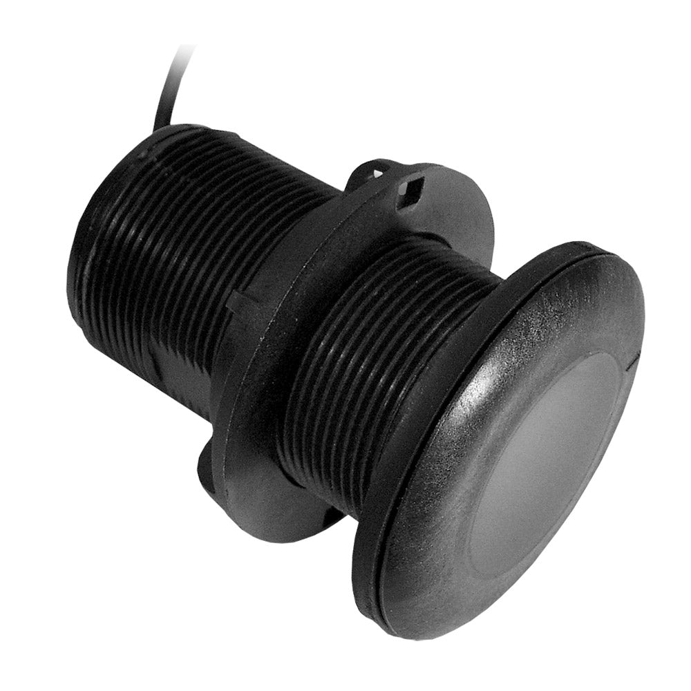 Garmin Airmar P19 Plastic Thru-Hull Transducer, 8-Pin, 77/200 kHz, 300 W, 900 ft Max Depth, Depth and Temperature, 30 ft Cable