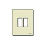 Vimar 8000 Series 2-Module Cover Plate, For 60 mm Round Mounting Boxes, Snap Fixing