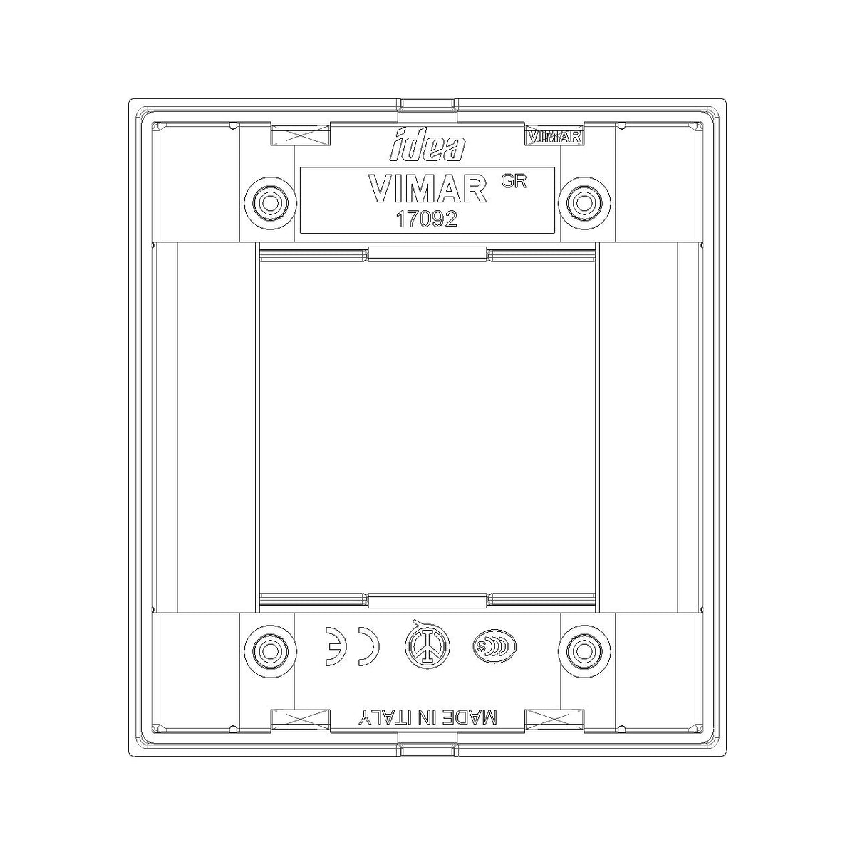 Vimar Idea Classica Cover Plate, 1-Module or 2-Reduced-Module, Die-Cast Metal