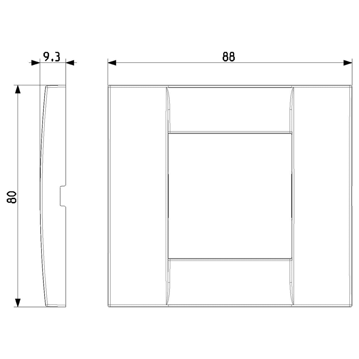 Vimar Idea Classica Cover Plate, 1-Module or 2-Reduced-Module, Die-Cast Metal