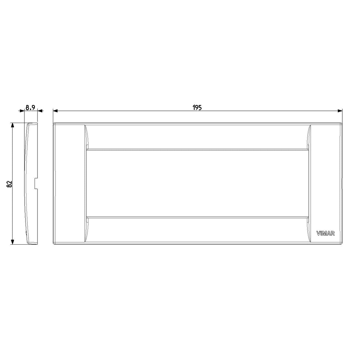 Vimar IDEA 6-Module Classica Cover Plate, 195 x 82 mm, Horizontal/Vertical