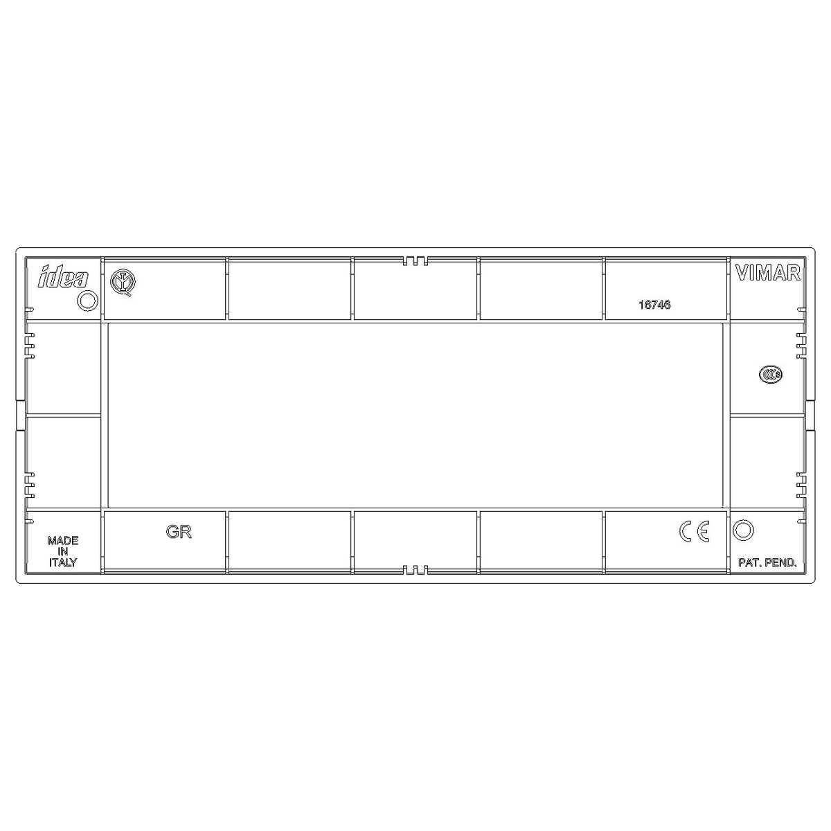 Vimar IDEA 6-Module Classica Cover Plate, 195 x 82 mm, Horizontal/Vertical