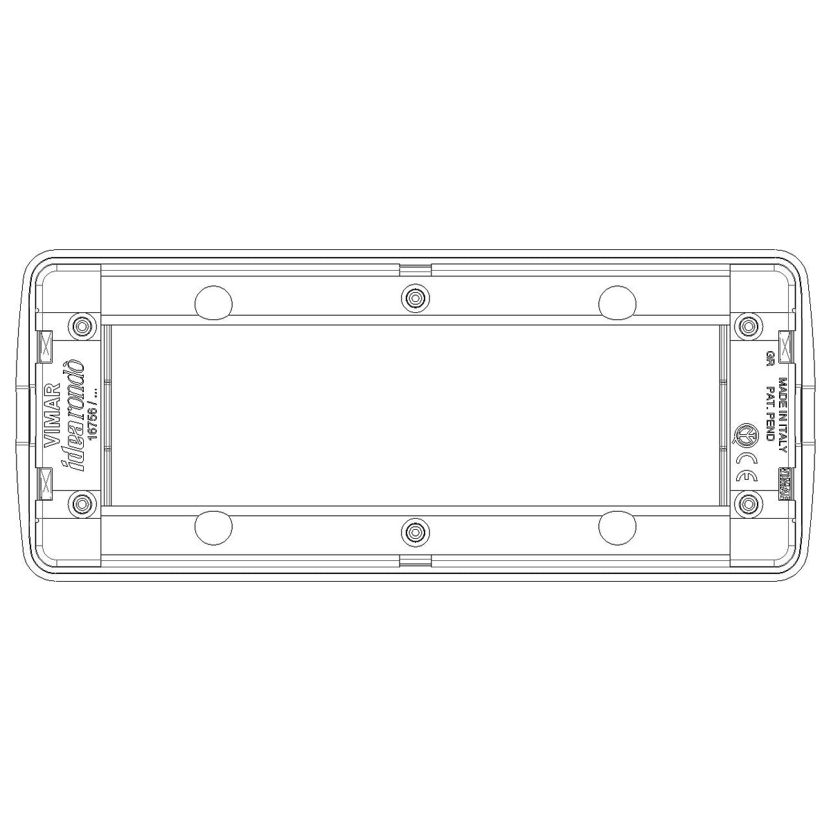 Vimar Idea Rondò Cover Plate, 6-Module, IP00, Clamp Mounting