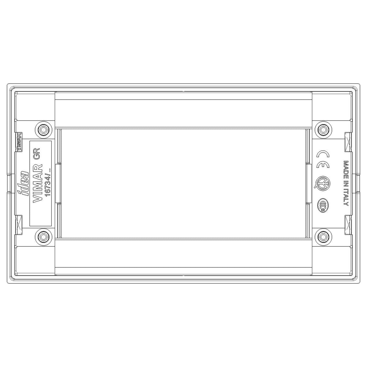 Vimar Idea Classica 4-Module Cover Plate, Clamp Mounting