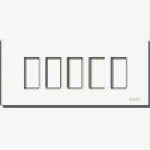 Vimar 8000 Series 5-Module Snap-Fixing Cover Plate, For Flush Mounting Boxes, 166 x 75.5 mm, Horizontal/Vertical Mount