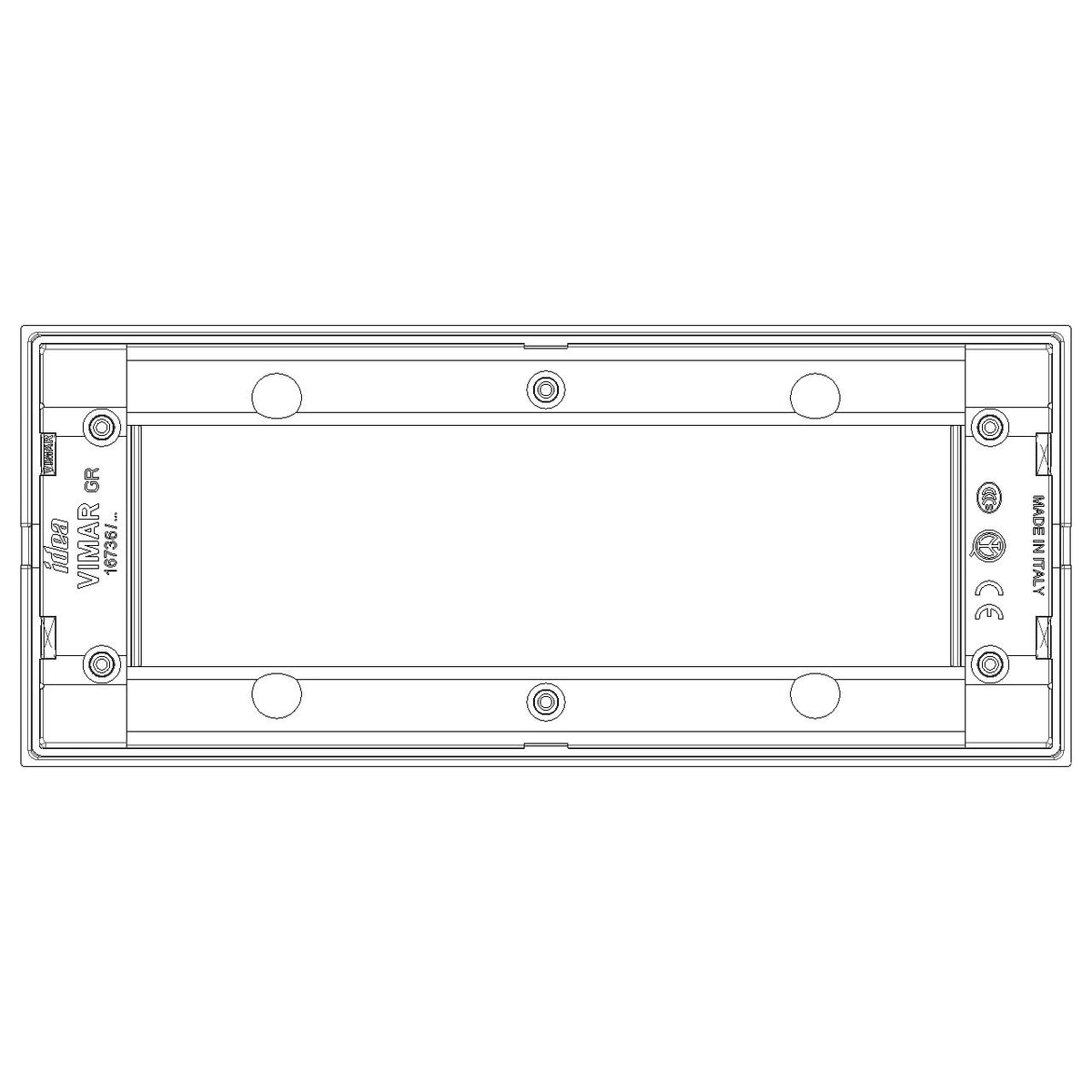 Vimar Idea Classica Cover Plate, 6-Module, Clamp Mounting, Horizontal or Vertical Mount