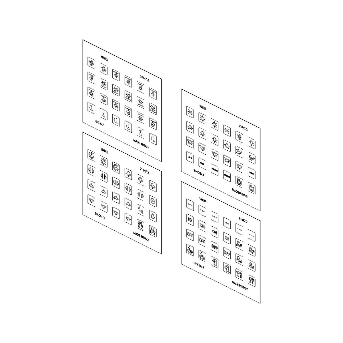 Vimar EIKON Symbol Sticker Sheets, For Eikon Tactil Controls