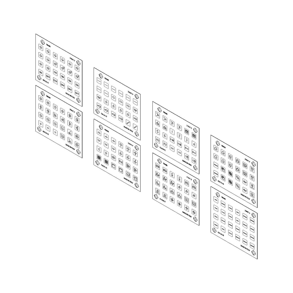Vimar EIKON Symbol Sticker Sheets, For Eikon Tactil Controls