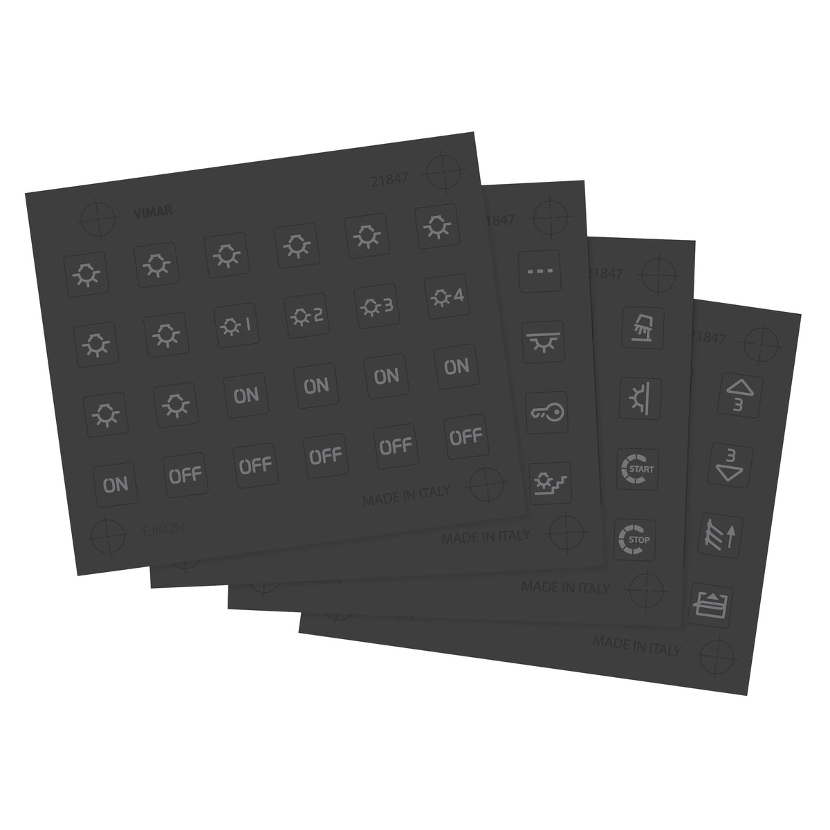 Vimar EIKON Symbol Sticker Sheets, For Eikon Tactil Controls