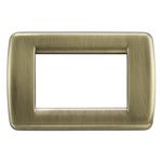 Vimar Idea Rondò 3-Module Cover Plate, With Mounting Grid, 123 x 82 mm