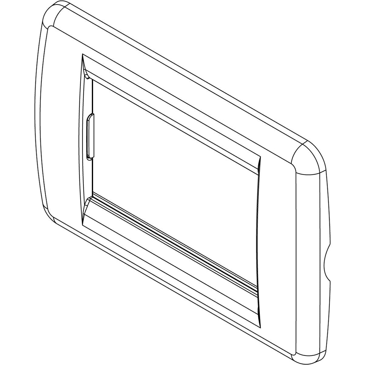 Vimar Idea Rondò 3-Module Cover Plate, With Mounting Grid, 123 x 82 mm