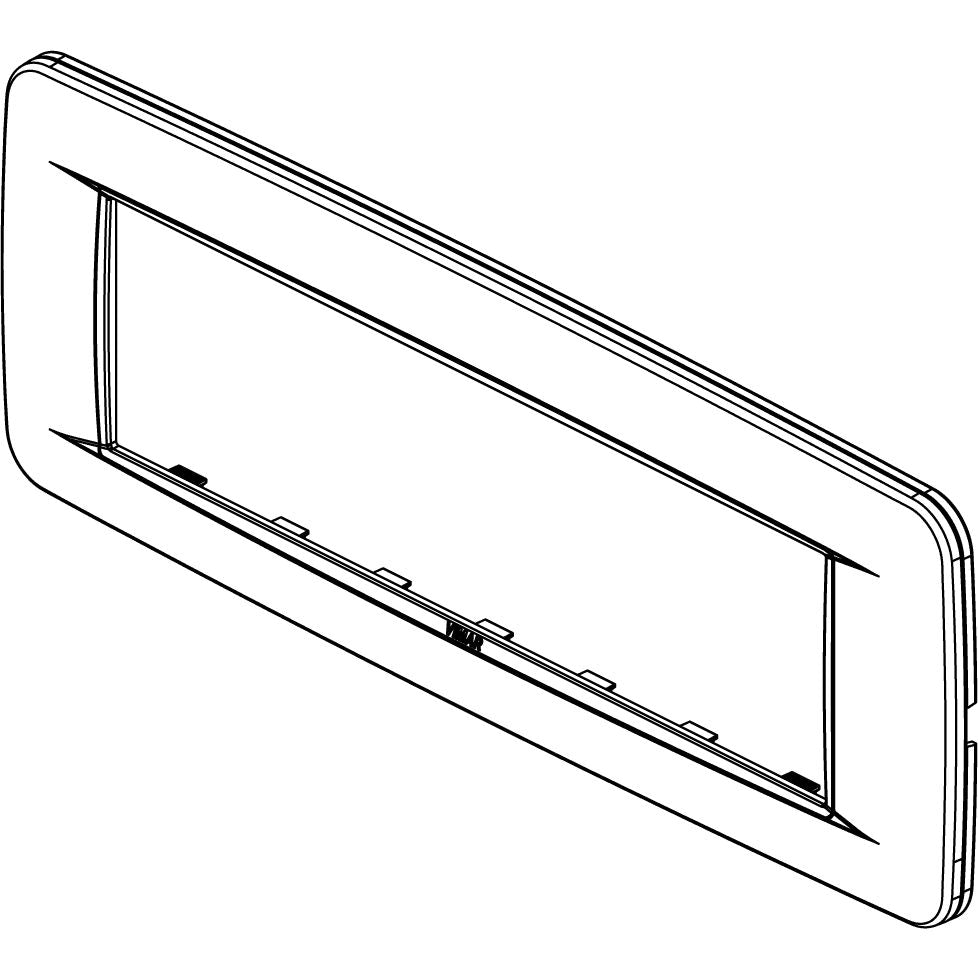 Vimar Eikon 7-Module Round Cover Plate, Clamp Mount, 210 x 80 mm