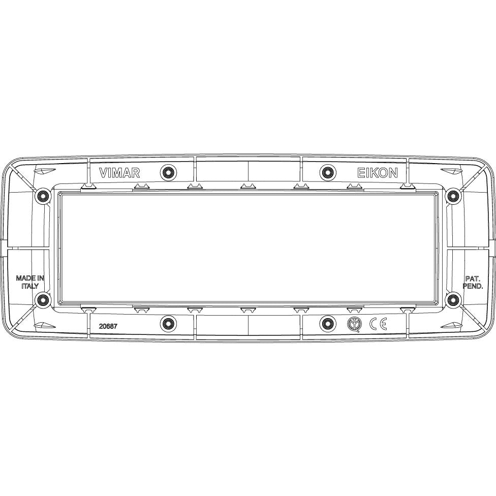 Vimar Eikon 7-Module Round Cover Plate, Clamp Mount, 210 x 80 mm