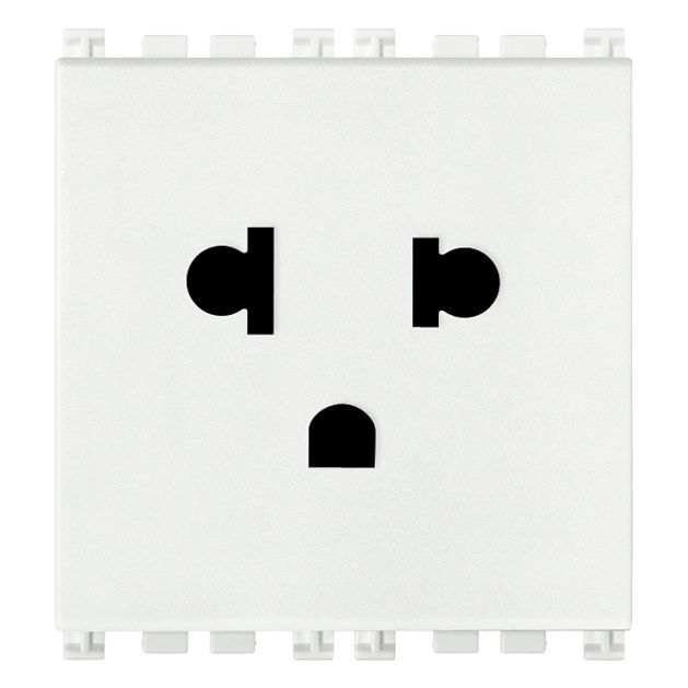 Vimar ARKÉ 2P+E USA+EU SICURY Socket Outlet, 2 Modules, 16A 250V, Flush-Mounted, Screw Terminal, IP20
