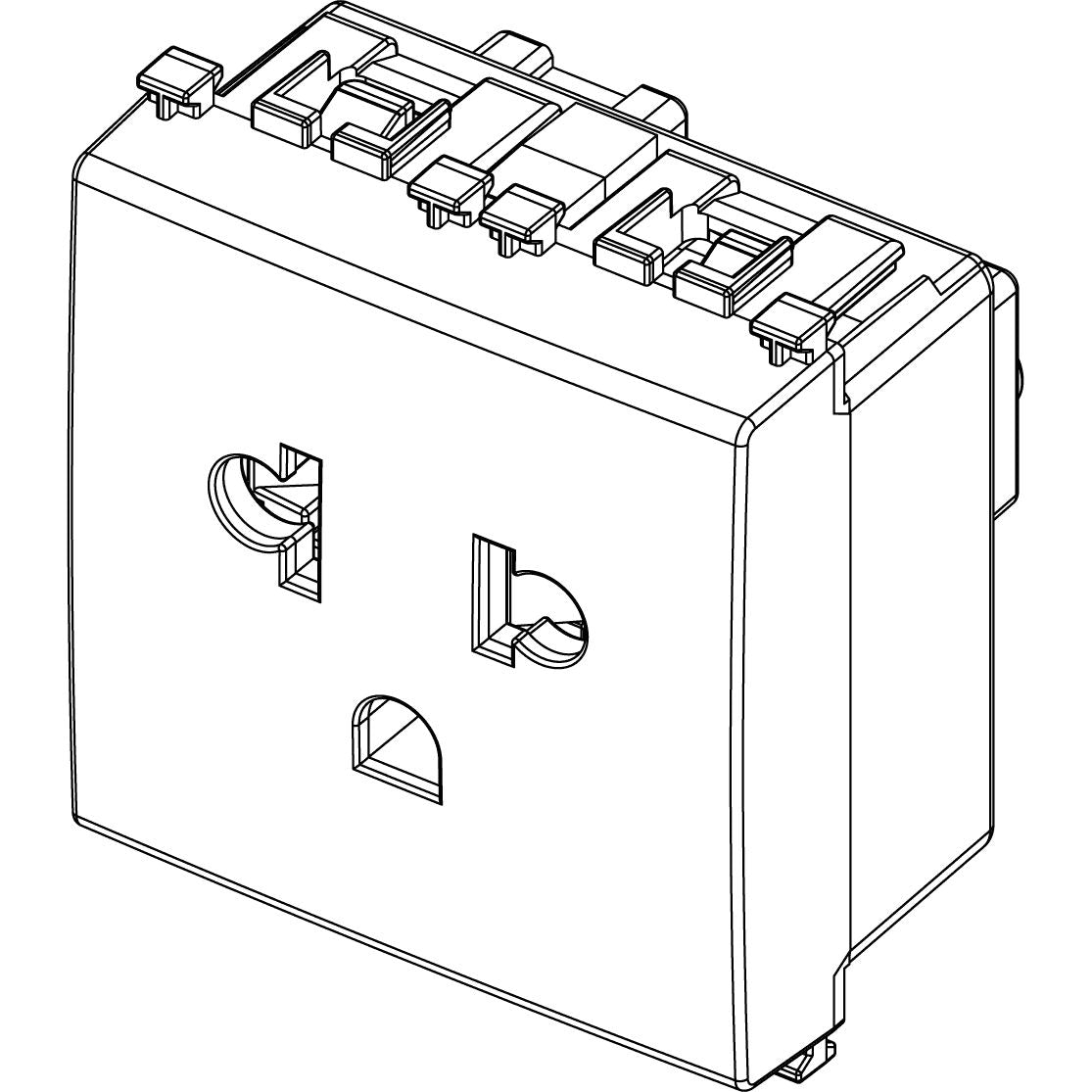 Vimar ARKÉ 2P+E USA+EU SICURY Socket Outlet, 2 Modules, 16A 250V, Flush-Mounted, Screw Terminal, IP20