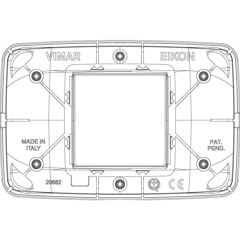 Vimar Eikon Round Cover Plate, 2-Central-Module, 120 x 80 mm
