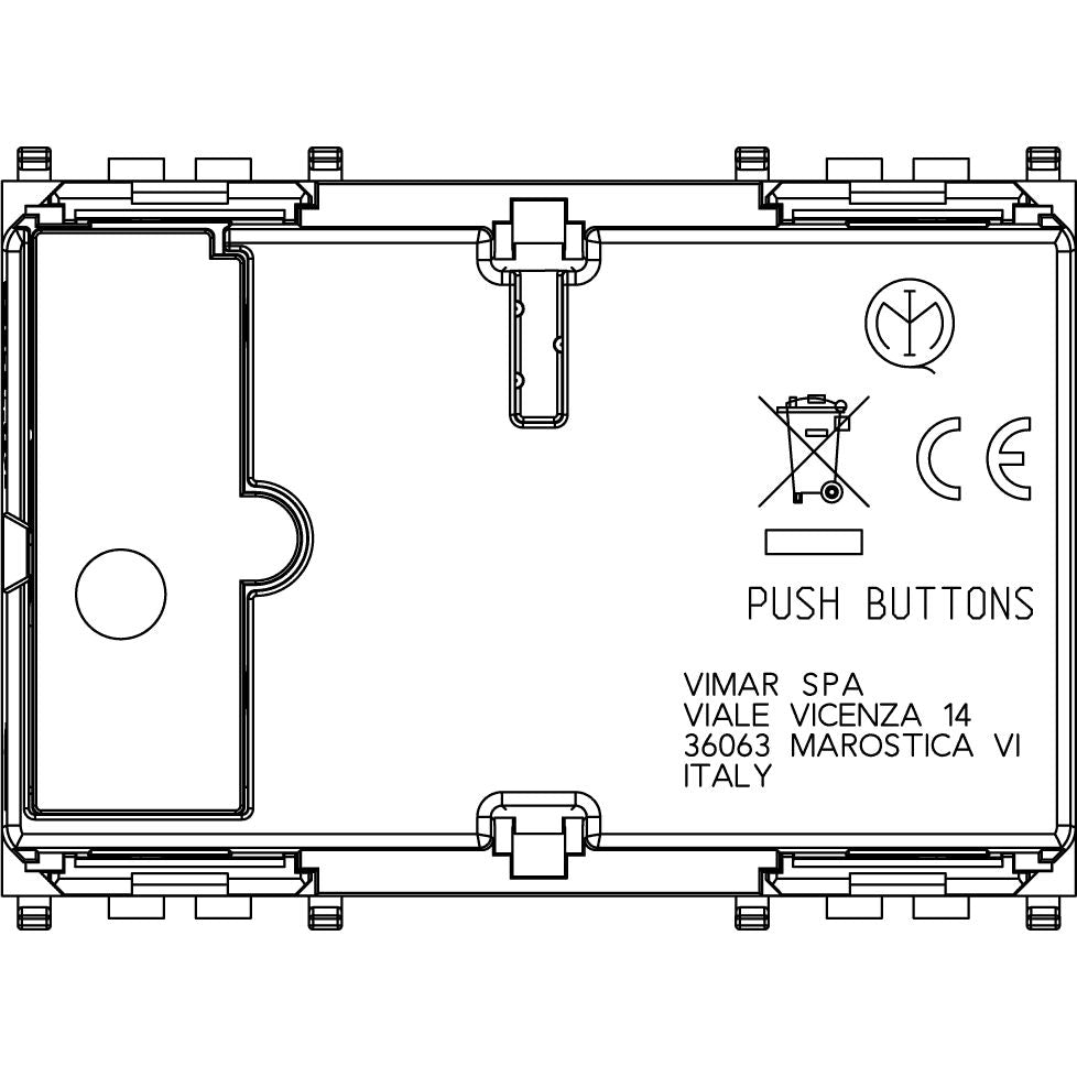 Vimar By-me Plus 6-Button Home Automation Control, 3-Module, RGB LED
