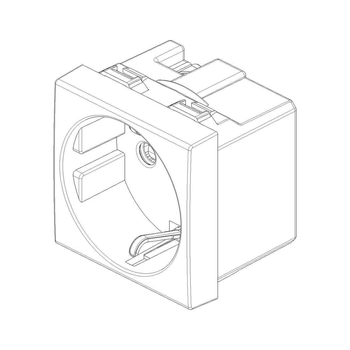 Vimar Neve Up 2P+E 16A P30 SICURY Socket Outlet, 250V, 2 Modules, Flush Mount