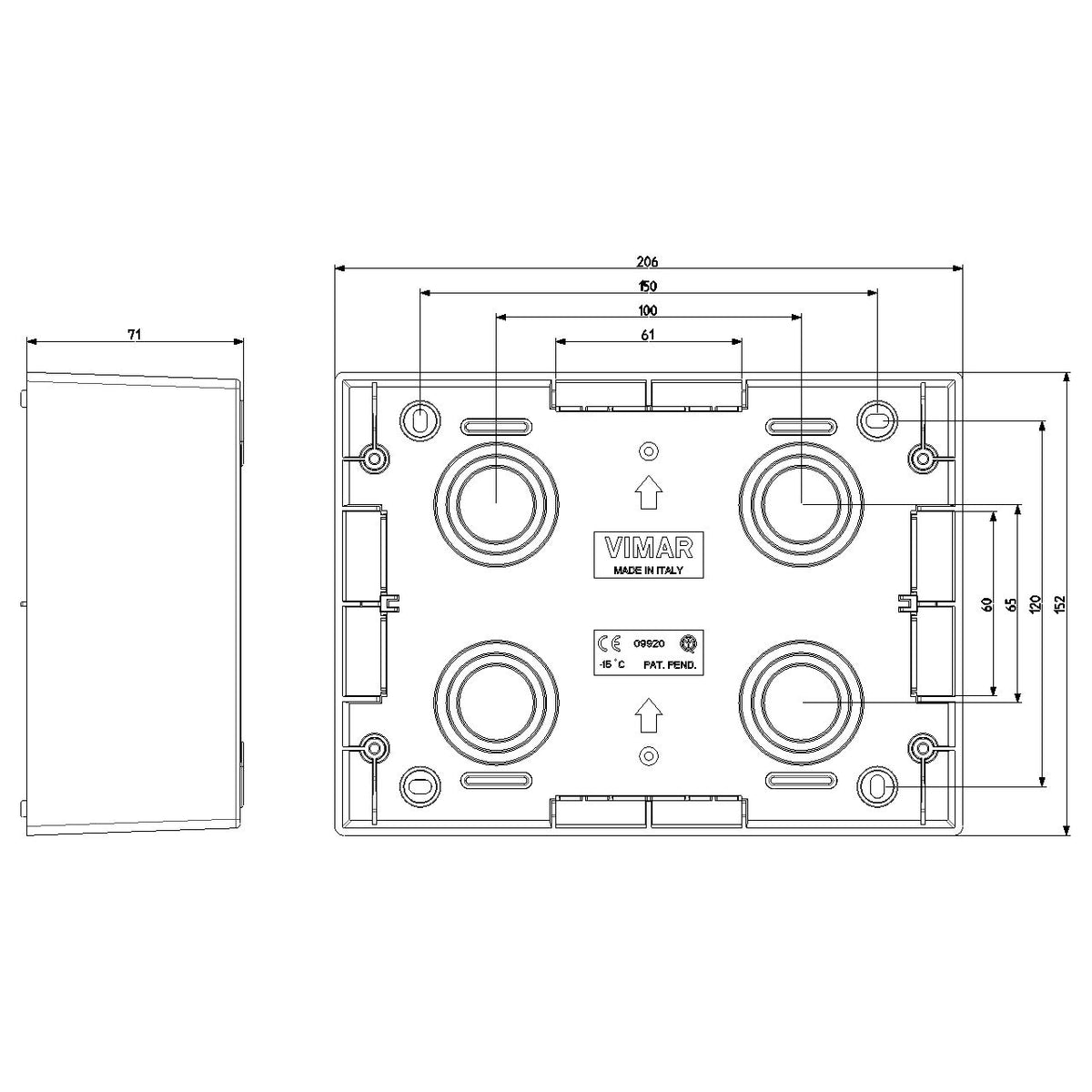 Vimar 12-14 Modules Surface Mounting Box, For Idea, Eikon and Plana