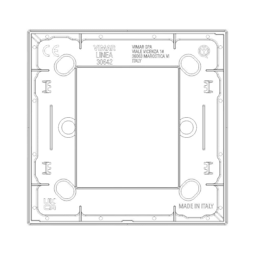 Vimar LINEA 2-Module Cover Plate, 90 x 88 mm, Horizontal/Vertical Mounting