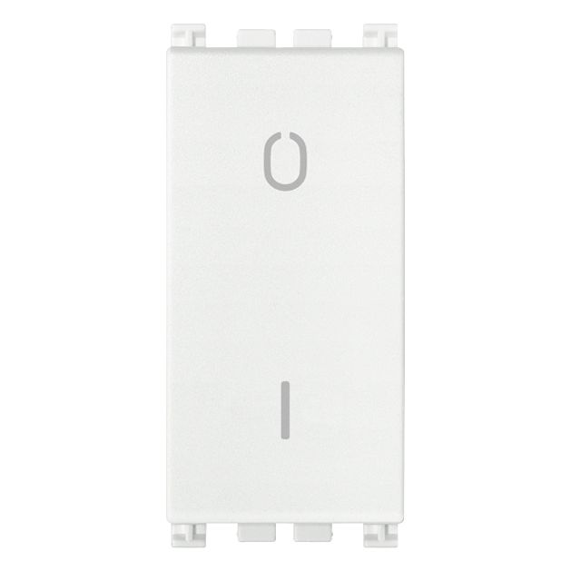 Vimar Arké 19015 2-Pole 1-Way Rocker Switch, 16AX, 250V, IP40, Flush-Mount, Lightable, Replaceable Button