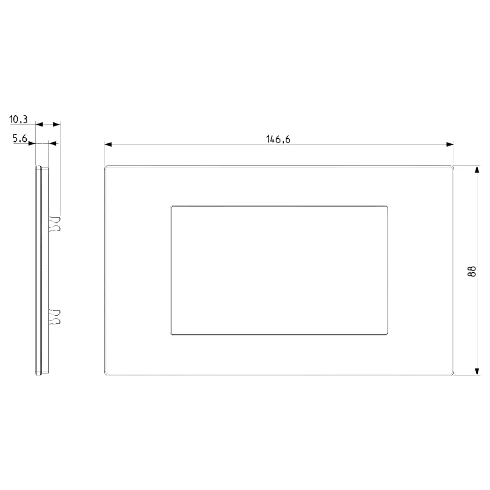 Vimar LINEA 4-Module Cover Plate, Horizontal or Vertical Mount, 146.6 x 88 mm