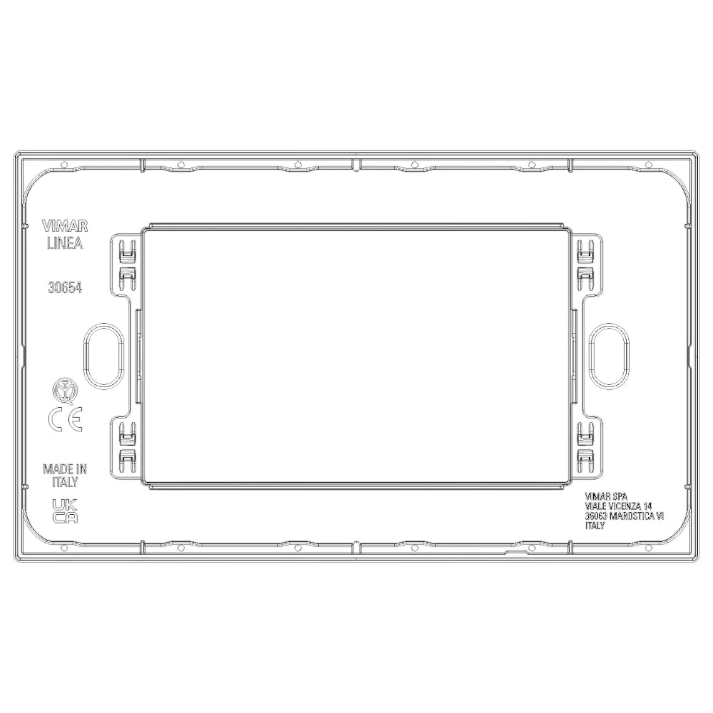 Vimar LINEA 4-Module Cover Plate, Horizontal or Vertical Mount, 146.6 x 88 mm