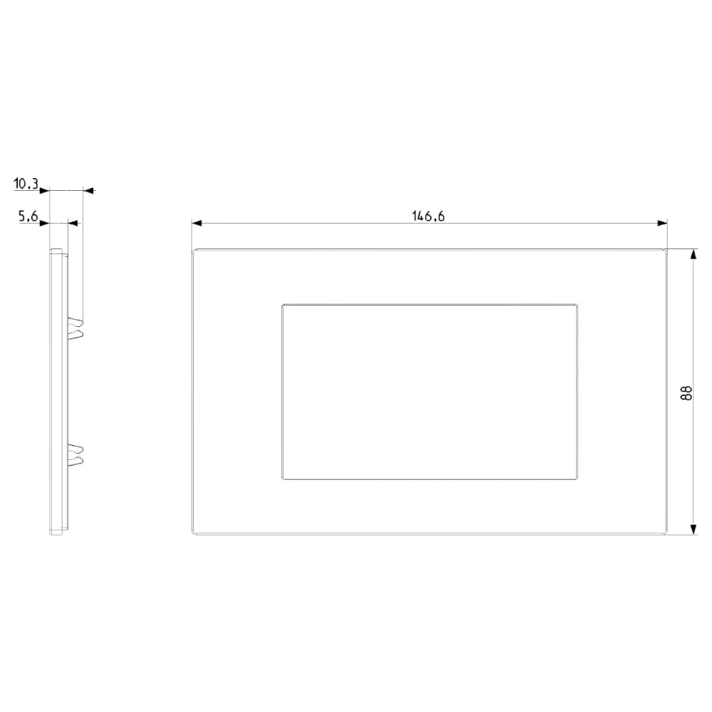 Vimar LINEA 4-Module Cover Plate, Horizontal or Vertical Mount, 146.6 x 88 mm