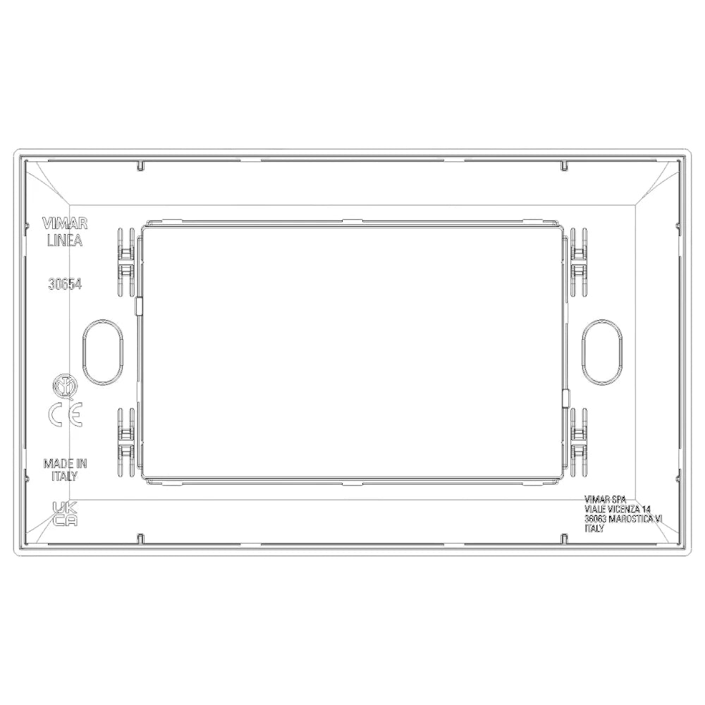 Vimar LINEA 4-Module Cover Plate, Horizontal or Vertical Mount, 146.6 x 88 mm