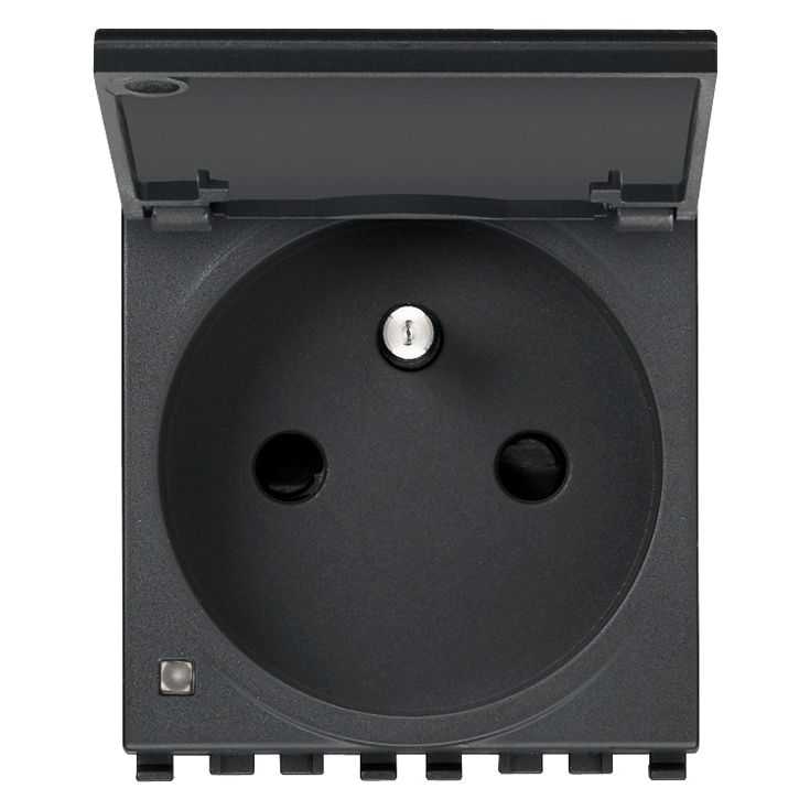 Vimar Eikon SICURY French Standard Socket Outlet, 2P+E 16A 250V, 2-Module