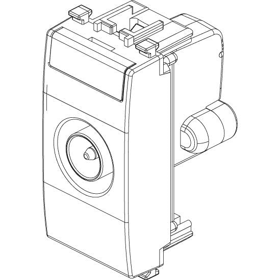 Vimar Eikon TV-RD-SAT Coaxial Socket Outlet, 5-2400 MHz, Male Connector