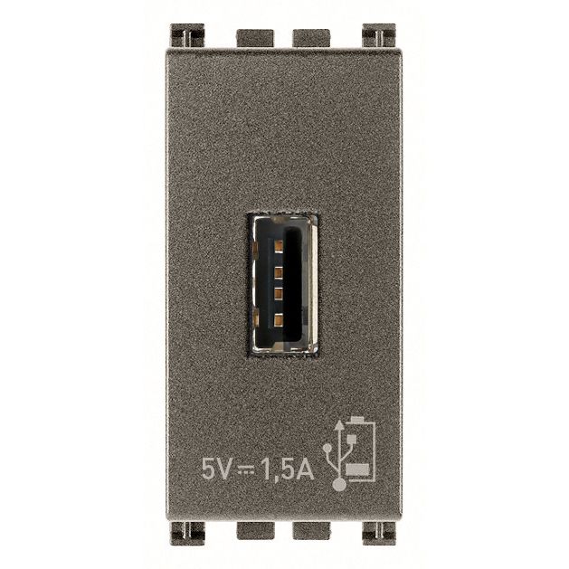 Vimar Arké USB Charging Outlet, 120-240V AC, 1 Module