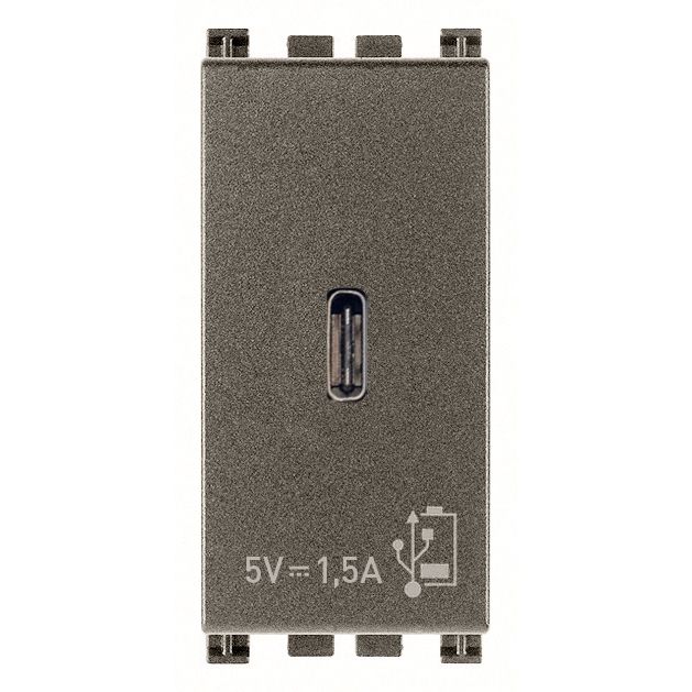 Vimar Arké USB Charging Outlet, 120-240V AC, 1 Module