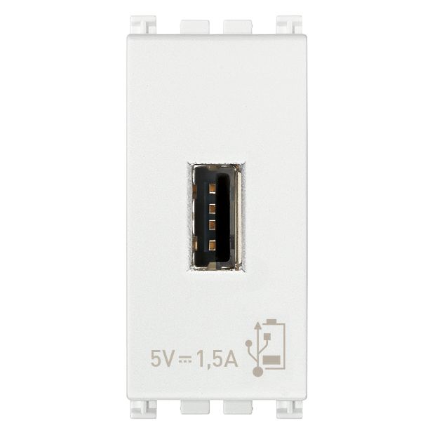 Vimar Arké USB Charging Outlet, 120-240V AC, 1 Module