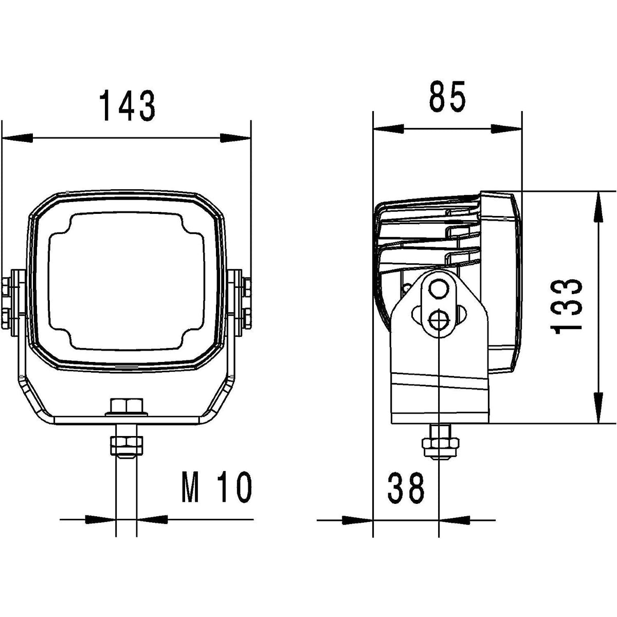 Hella Marine RokLUME 280 LED Floodlight, Beam Pattern Options, 12-24V, 4400 lm, 5000K, 56W, IP6K8 & IP6K9K