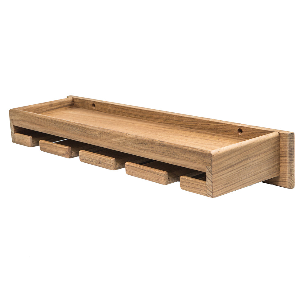 Whitecap Teak Wineglass Rack w/Shelf 62426