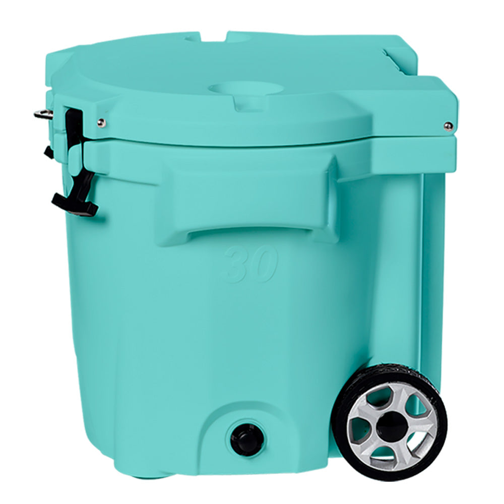 LAKA Coolers 30 Qt Cooler w/Telescoping Handle & Wheels - Seafoam 1082