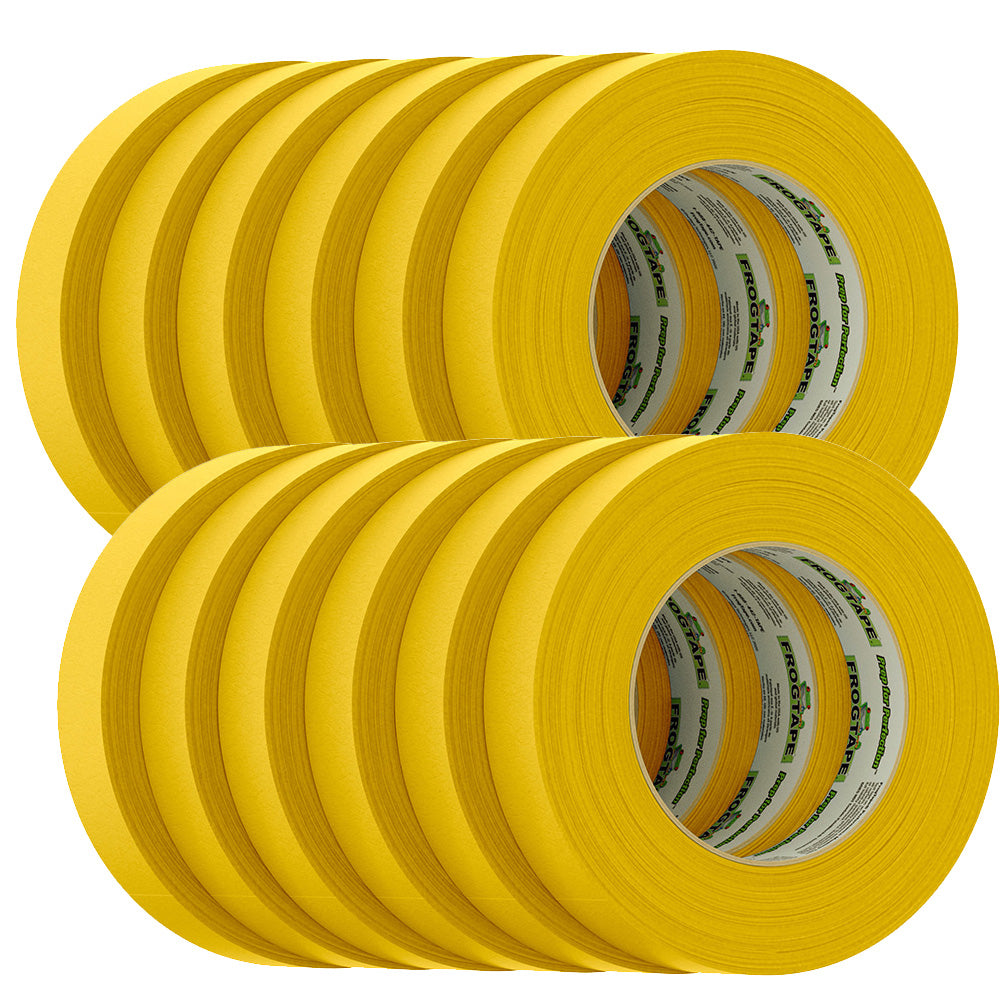 FrogTape CP 225 Medium-High Adhesion Masking Tape - 24MM x 55M x 6-Pack - Gold - Rated for 225°F 105320
