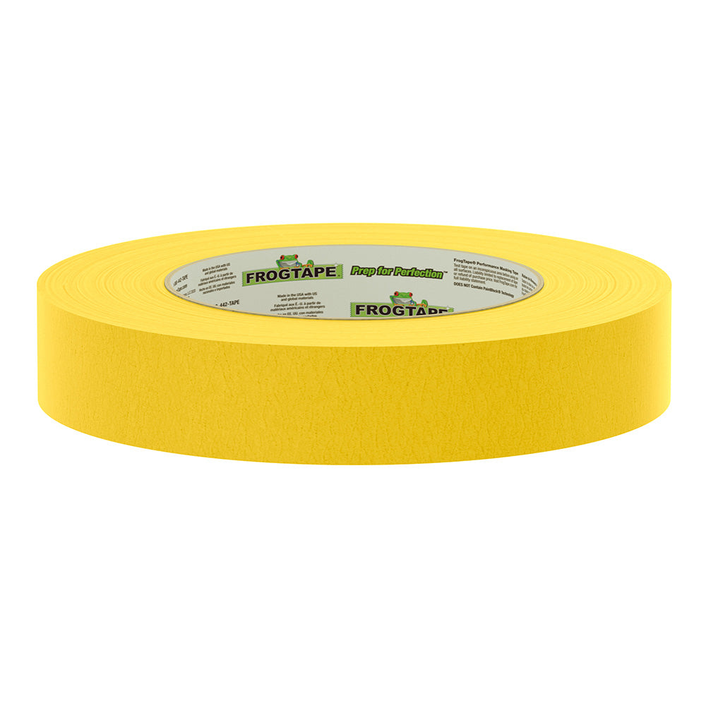 FrogTape CP 225 Medium-High Adhesion Masking Tape - 24MM x 55M x 6-Pack - Gold - Rated for 225°F 105320